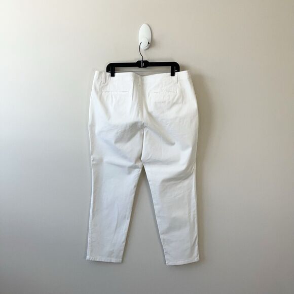 Lauren Ralph Lauren Women’s White Chino Pants Cotton Blend Tapered Leg Size 16 - Picture 2 of 10
